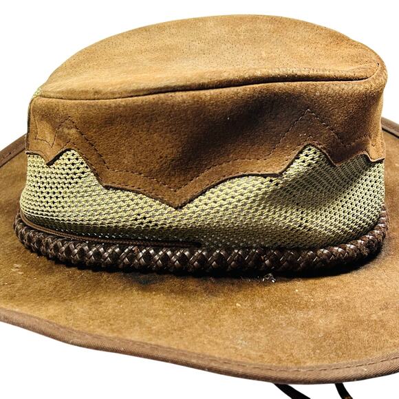 Monterey Bay 8" SIROCCO Unisex Hat Suede Leather Mesh USA - Picture 8 of 16